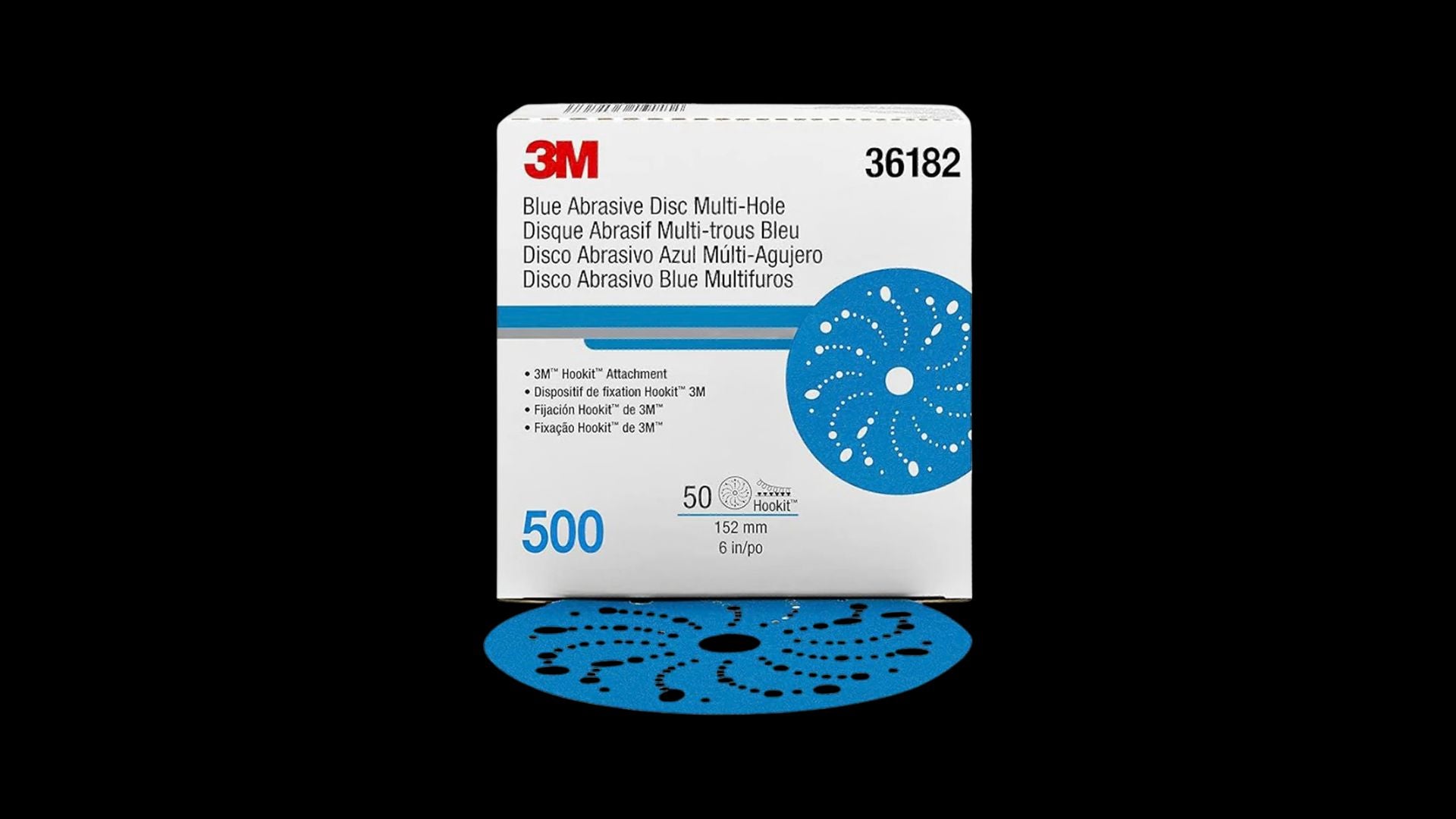 3M 6 inch 500 Grit DA Paper Hook-It